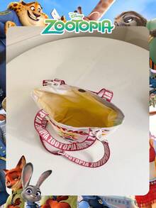 Disney 1个官方授权的疯狂动物城领头羊图案午餐包，时尚手提包，休闲多功能单肩包，轻便可调节肩带，斜挎包，适合女士/女孩/青少年/学生日常/外出/购物/外出午餐盒/野餐包，便携大容量，是学校假期必备夏季用品。 - 彩色 - 查看 6