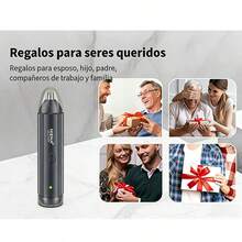 Recortador eléctrico de vello nasal para hombre, recargable por USB y con batería de larga duración. Compacto y portátil, con cabezal desmontable y lavable. Recortador indoloro de cejas, rostro y nariz, el regalo perfecto para el Día del Padre. - Negro - Ver 7