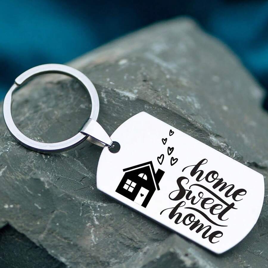 Sweet Home" Meaning Letter Keychain, Housewarming Gift, Elegant Key Chain Pendant - Multicolor-4 - View 1