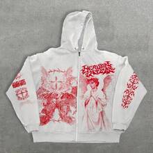 Cardigan Sweater American Spring And Autumn New Angel 3D Printed Hoodie Zipper Men's And Women's Same Loose Sweater Y2K Retro Style - 白色 - 查看 8