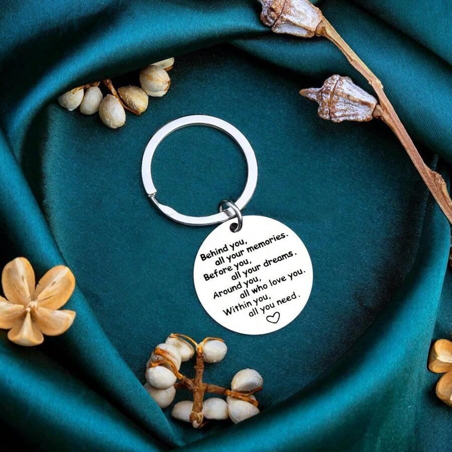 2026届毕业礼物钥匙扣，大学毕业礼物，送给高中毕业生，男孩女孩毕业纪念礼物，激励礼物，送给女儿儿子，即将毕业的高年级学生纪念品 - 銀色 - 查看 1