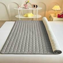 1pc Waterproof Quilted Mattress Pad, Skin-Friendly & Soft, Cozy For Bedroom Use, Fits Twin, Full, Queen, King Size Beds, Solid Color Mattress Protector, Soft Mattress Topper & Cover, Dust-Proof, Machine Washable - Bread Grid - View 29