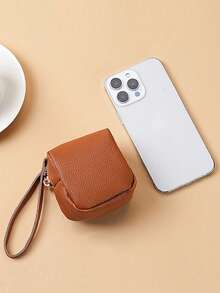 Square Earphone Case Semi-Handmade Coin Purse Portable Lipstick Organizer Multi-Function Coin Pouch - Multicolor - View 3