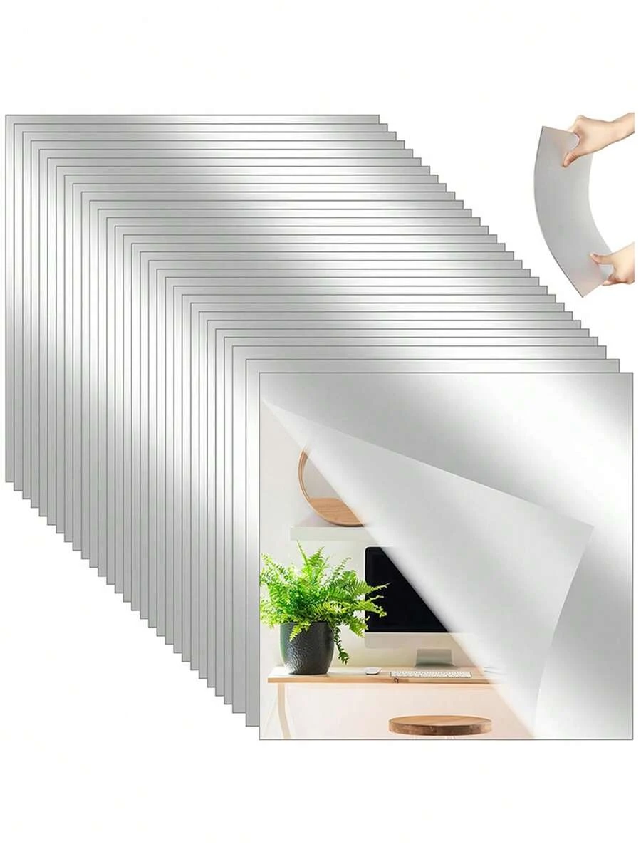 Self-Adhesive Acrylic Flexible Mirror Sticker - Shatterproof, Explosion-Proof, High Definition - Multicolor - View 1