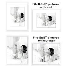 Set Of Five 12x16 Picture Frames With 8.5x11 Matting And Clear Acrylic Glass Covering In White - Multicolor - View 5