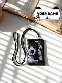 This Personalized Trifold Wallet And Card Holder Features A Cool Football Design And A Stylish Look. You Can Have Your Name Or A Holiday Greeting Printed On It To Create A Unique, Personalized Wallet. - Multicolor - View 8