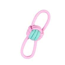 2pcs/Set Pink & Green Dog Braided Rope Ball Toys, Handmade Colorful Woven Rope Toys, Double Loop Tug Of War Toys For Small/Medium Dogs, Chew Toys For Dental Care - Multicolor - View 10