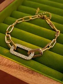 1pc Luxury Fashionable Delicate Elegant Versatile Niche Chain Bracelet, Suitable For Women's Daily And Festival Wear - Geometric Chain Bracelet - View 2