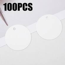 50pcs/100pcs 5cm/1.57in Round Gift Tags, White/Black/Light Brown Paper Handmade Labels, DIY Decoration, Sewing Supplies, Arts & Crafts, Gift Packaging Tags - Multicolor - View 11
