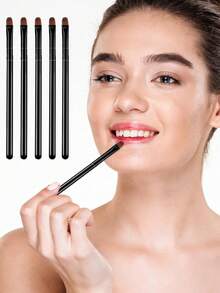 30支/18支/12支/6支/3支/1支遮瑕刷，扁平眼影打底刷，男女通用，用于晕染遮瑕膏，遮瑕刷，眼下遮瑕刷，迷你化妆刷，眼影眉刷，多功能眼影刷，适用于遮瑕、晕染、定妆，唇刷，便携式眼影刷，优质材料 - 彩色 - 查看 5