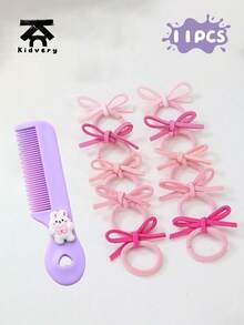 Bộ 11 chiếc dây buộc tóc nơ mini và lược mini họa tiết nhân vật hoạt hình màu kẹo ngọt cho bé gái, lược nhỏ cầm tay màu kẹo ngọt, đơn giản và dễ thương, thích hợp để cắt và chăm sóc tóc cho bé gái, phù hợp với tóc mỏng, lý tưởng để sử dụng hàng ngày, hoàn hảo làm quà tặng cho bé gái. Kidvery - Nhiều màu - Xem 12