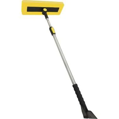 SJBLZD-PRX 2-In-1 Telescoping Snow Broom & Ice Scraper - Pivoting Foam Head, Extendable Handle For Cars, Trucks & SUVs - Lightweight, Non-Scratch, Vehicle- Winter Snow Removal Tool