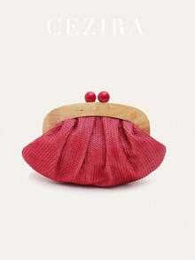 Túi cầm tay nữ khung gỗ khóa nam châm, túi đan bằng rơm, dây đeo dài, túi đeo chéo, túi đi biển, túi nhẹ, tiện dụng cho kỳ nghỉ, du lịch, chuyến đi biển, sử dụng hàng ngày, phong cách thường ngày, mùa xuân và mùa hè. - Nhiều màu - Xem 13