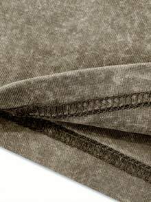 EWH Men's T-Shirt Y2K "Bring Me The Horizon Spirit Umbrella" Vintage Washed Purple Graphic Tee, 230g 100% Cotton Oversized Shirt For Streetwear & Metalcore Fans 004-AB - 軍綠色 - 查看 6