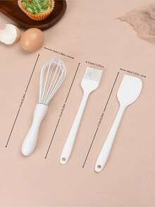 烘焙三件套硅胶手持搅拌器，多功能奶油蛋打蛋器，手持打蛋器，厨房烘焙工具套装，硅胶油刷，奶油刮刀，不粘面包刮刀，橡胶厨房搅拌罐刮刀，长柄多功能烘焙硅胶刮刀，奶油蛋糕抹刀 - 彩色 - 查看 6