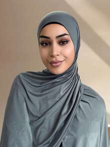 Simple Collection Modest Hijabi Women's Jersey Hijab With Elastic Edging - Multicolor - View 14