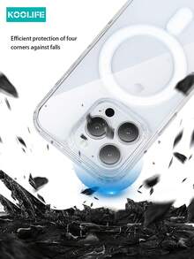 Koolife 1pc Magnetic Wireless Charging Trans - Clear - View 3