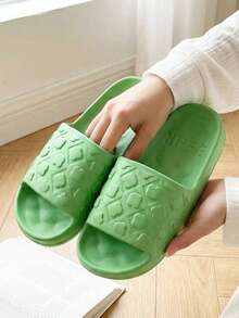 Pantuflas casuales unisex populares de 4 estaciones, diseño con patrón de oso de dibujos animados, EVA grueso pero ligero, suave y cómodo, transpirable, adecuado para interiores/exteriores, playa, ducha. Se recomienda comprar una talla talla grande grande para mayor comodidad - Naranja Quemada - Ver 7