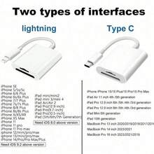 1pc 2-In-1 SD Card Camera Reader Adapter, Compatible With IPhone/IPad Series, Supports SD And TF Cards, Portable SD Card Reader Plug And Play For IPhone 14 Pro Max/14 Pro/14 Plus/14/13/12/11/XS/XR/8/7/6, IPad, Series - White - View 8