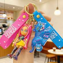 1 pieza Llavero nuevo enchapado, Llavero de grupo de chicas KPOP Witch Girl, Llavero de muñeca de dibujos animados, Pequeño regalo - Negro - Ver 4