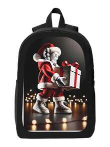 Kawss Kawaii Kaw  Anime Cartoon Men&AposLarge Capacity Backpack With Adjustable Shoulder Straps For Convenient Design, Waterproof And Scratch Resistant, Travel, And Commuting Backpacks - màu đen - Xem 2