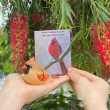 1pc Red Bird Resin Craft Figurine, Northern Cardinal, Couple Fat Bird, Home Desktop Decoration, Handmade Red Bird Statue Best - Nhiều màu - Xem 9