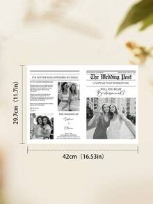 Personalized Bridesmaid Proposal Newspaper,Customize Photo And Text,Flower Girl Proposal, Maid Of Honor Proposal, Bridesmaid Proposal Flower Wrap - Multicolor - View 9