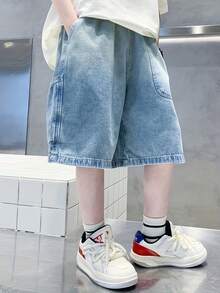 Oversized Loose Fit Denim Shorts For Teenage Boys, Fashion - Black - View 4