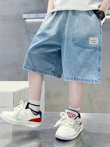 Oversized Loose Fit Denim Shorts For Teenage Boys, Fashion - Black - View 8