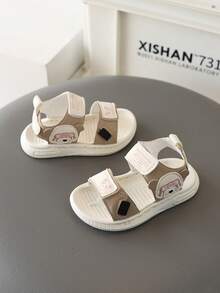 婴儿时尚凉鞋，男女通用防滑软底休闲百搭魔术贴婴儿幼儿凉鞋 - 米色 - 查看 3