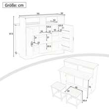 Kitchen Island With Wheels, Extendable Dining Table With Chairs, Sideboard With Ample Storage Space, Ideal For Kitchen And Dining Room As A Sideboard (White) - 白色 - 查看 11