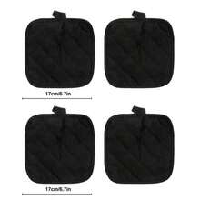 一套加厚耐热厨房烤箱手套 - 防滑手柄，可机洗，编织涤纶手套，适用于烹饪和烘焙 - 防滑手套 - 黑色 - 查看 16