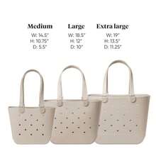 Extra-Large Beach Bag Waterproof Getaway Rubber Tote With Zipper Pocket For Travel Pool Boat Groceries Sports Almond Birch - Extra Large - View 3