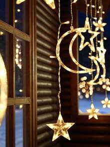 Dây đèn LED hình ngôi sao dài 3,5m, đèn trang trí cho đám cưới, tiệc tùng, sân vườn, ngày lễ, phòng ngủ, sinh nhật, trang trí tường. - Phích cắm loại C của EU (220-240V) - Xem 5