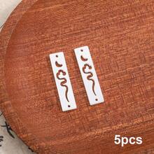 beadia 5/6个优雅复古几何长方形白色镂空吊坠，适用于DIY项链手链首饰制作 - 白色 - 查看 9