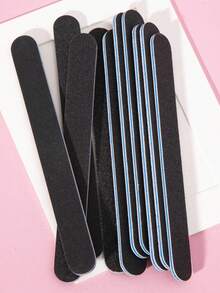 5/Pcs Set Natural Nail Files - 100/Grit Sandpaper Nail Files, Professional Nail Files And Buffing Blocks Set - Professional Gel Nail Files, Black Nail Buffers Nail File Set - 黑色 - 查看 2