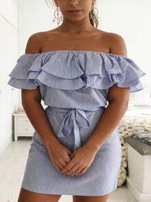 Women Short Dresses - Blue - View 5