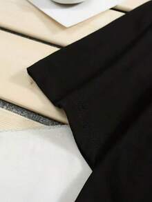 Men's Short Sleeve T-Shirt With English Print, Stylish Casual Crew Neck Top, Suitable For Outdoor Wear In Spring And Summer, Perfect For 11 Festive Occasions. - màu đen - Xem 7