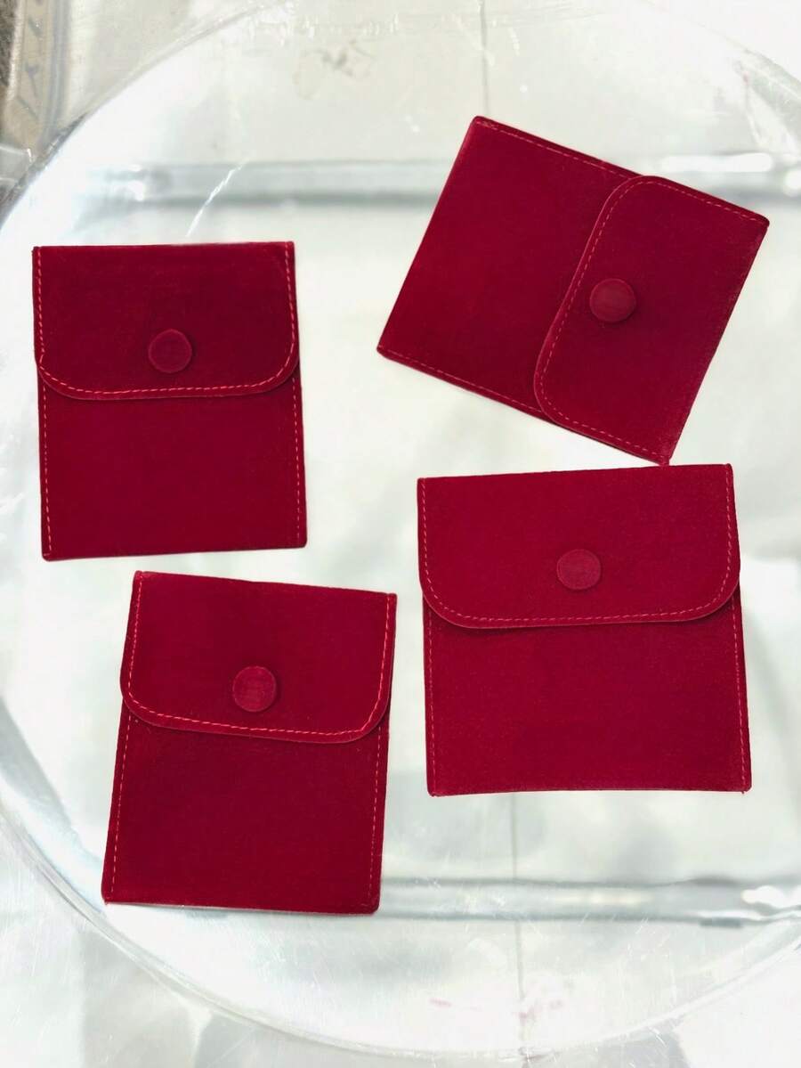 2-In-1 Burgundy Velvet Jewelry Pouch, Suitable For Weddings, Wallets, Jewelry, Rings, Etc. Can Also Be Used As An Anti-Oxidation Bag. Luxury Velvet Jewelry Storage Bag For Women - Portable Travel Design, Anti-Rust Ring Storage, Perfect Gift For Birthday, Mother's Day And Valentine's Day. Jewelry Bag, Soft Drawstring Storage Bag For Necklaces, Rings, Etc.,Travel Essential - Burgundy - View 1