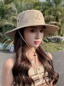 男士夏季渔夫帽 - 防紫外线宽檐遮阳帽，适合户外徒步和钓鱼 - 彩色 - 查看 6