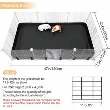 1pc Black Guinea Pig Cage Liner, Guinea Pig Waterproof Liner, Guinea Pig Bedding With Waterproof Bottom, Suitable For Grid, Cage Pad, Suitable For Guinea Pigs, Rabbits, Hamsters, Bunnies, Cage Not Included (Cage Is For Display Only) - Black - View 6
