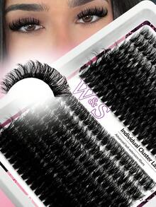 Waloshow 280 tufos de cílios individuais volumosos, curvatura 60D+80D, 10-16mm, para você mesma aplicar cílios postiços, super densos e naturais, ultramacios, reutilizáveis, ideais para iniciantes, perfeitos para o dia a dia, festas, festivais de música, Halloween e muito mais. - D - Ver 6