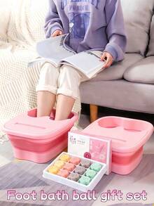 A 12-Piece Rose-Shaped Bath Salt Ball Gift Box, Bath Ball, Soaking Ball, Long-Lasting Fragrance, Suitable For Bathing Or Foot Bath, Bubble Bath Ball, Bath Set, Cleansing And Moisturizing, Is An Excellent Valentine's Day Gift, Friend Gift, And Women's Gift. - Pink - View 1