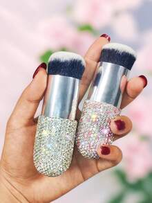 1pc Multi-Functional Makeup Brush, High-Aesthetic Rhinestone Blush & Powder Brush, Soft & Skin-Friendly, Travel-Friendly, Suitable For Powder Makeup, Fashionable Makeup Gift - Multicolor - View 2