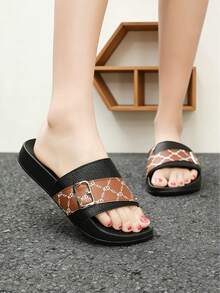 夏季男士时尚拖鞋，情侣拖鞋，防滑沙滩花园平底凉鞋，男士户外人字拖，休闲软底舒适拖鞋，室内拖鞋，浴室防滑凉鞋，适合居家、室内外穿着，鞋带尺寸 36-45，节日礼物（不对称图案） - 黑棕 - 查看 6