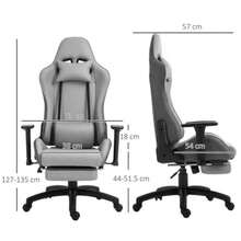 Office Chair With Adjustable Armrests, Computer Chair With Removable Head And Lumbar Cushions, Rocking Function, Grey, Ergonomic And Comfortable