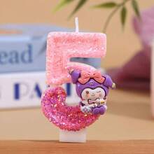 Gradient Color Birthday Candles - 1pc Waxy Material For Party Decor, Cupcake & Cake Decoration - Multicolor - View 21