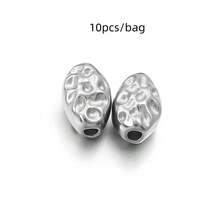 5/10pcs/Pack Stainless Steel Meteorite Irregular Spacer Beads, Non-Fading Titanium Steel Baroque Style Spacer Beads For Bracelets, Necklaces, Jewelry DIY - Meteorite Spacer Beads - View 11