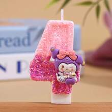 Gradient Color Birthday Candles - 1pc Waxy Material For Party Decor, Cupcake & Cake Decoration - Multicolor - View 14