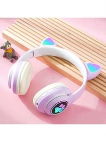 Audífonos con Orejas de Gato Inalámbricos de Diadema Micrófono Incorporado, Auriculares Wireless Bluetooth 5.0  Batería de Larga Duración | Ultraligeros | para Juegos, PC - 紫色-1 - Ver 7